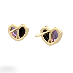 Amethyst 'Our Heart' 14K Yellow Gold earrings E5072