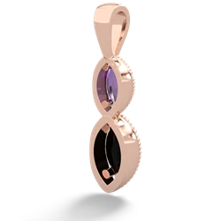 Amethyst Antique-Style Halo 14K Rose Gold pendant P5700