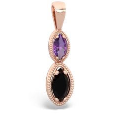 Amethyst Antique-Style Halo 14K Rose Gold pendant P5700