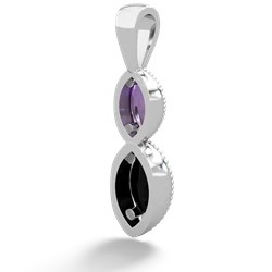 Amethyst Antique-Style Halo 14K White Gold pendant P5700