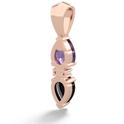 Amethyst Bowtie Drop 14K Rose Gold pendant P0865