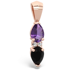 Amethyst Bowtie Drop 14K Rose Gold pendant P0865