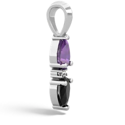 Amethyst Bowtie Drop 14K White Gold pendant P0865