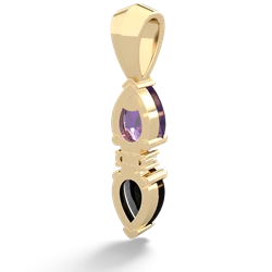 Amethyst Bowtie Drop 14K Yellow Gold pendant P0865