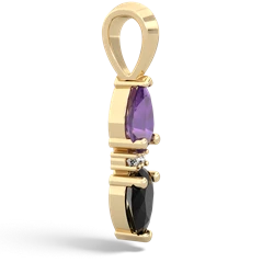 Amethyst Bowtie Drop 14K Yellow Gold pendant P0865