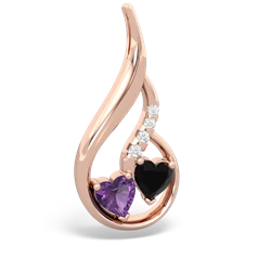 Amethyst Keepsake Curves 14K Rose Gold pendant P5450