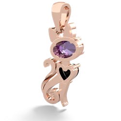 Amethyst Kitten 14K Rose Gold pendant P5780