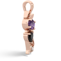 Amethyst Kitten 14K Rose Gold pendant P5780