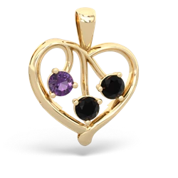 Amethyst Glowing Heart 14K Yellow Gold pendant P2233