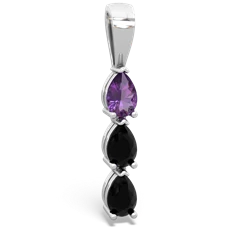 Amethyst Dew Drops 14K White Gold pendant P2251