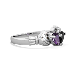 Amethyst 'Our Heart' Claddagh 14K White Gold ring R2388