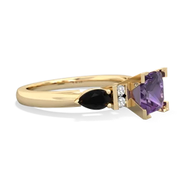 Amethyst 6Mm Princess Eternal Embrace Engagement 14K Yellow Gold ring C2002