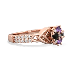 Amethyst Celtic Knot Cluster Engagement 14K Rose Gold ring R26443RD