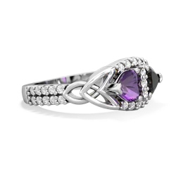 Amethyst Sparkling Celtic Knot 14K White Gold ring R2645