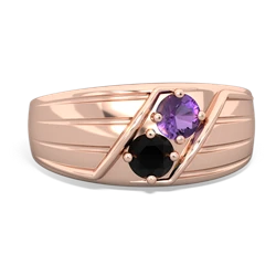 Amethyst Men's Streamline 14K Rose Gold ring R0460