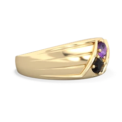 Amethyst Men's Streamline 14K Yellow Gold ring R0460