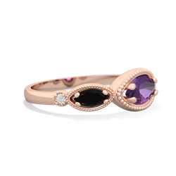 Amethyst Milgrain Marquise 14K Rose Gold ring R5700