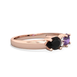 Amethyst Pear Bowtie 14K Rose Gold ring R0865