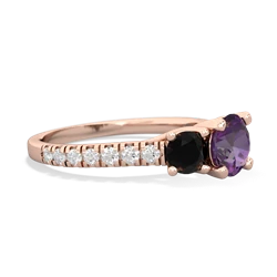 Amethyst Pave Trellis 14K Rose Gold ring R5500