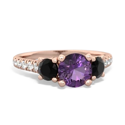 Amethyst Pave Trellis 14K Rose Gold ring R5500