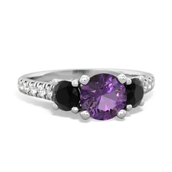 Amethyst Pave Trellis 14K White Gold ring R5500