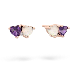 Amethyst Sweethearts 14K Rose Gold earrings E5260