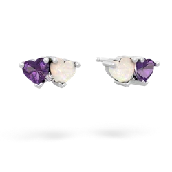 Amethyst Sweethearts 14K White Gold earrings E5260