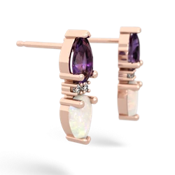 Amethyst Bowtie Drop 14K Rose Gold earrings E0865