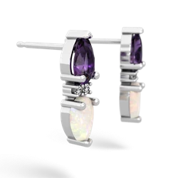 Amethyst Bowtie Drop 14K White Gold earrings E0865