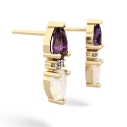 Amethyst Bowtie Drop 14K Yellow Gold earrings E0865