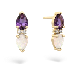 Amethyst Bowtie Drop 14K Yellow Gold earrings E0865