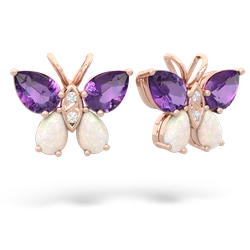 Amethyst Butterfly 14K Rose Gold earrings E2215