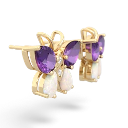 Amethyst Butterfly 14K Yellow Gold earrings E2215