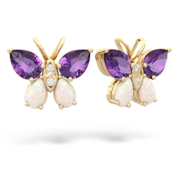 Amethyst Butterfly 14K Yellow Gold earrings E2215