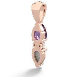 Amethyst Bowtie Drop 14K Rose Gold pendant P0865