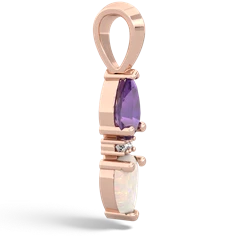 Amethyst Bowtie Drop 14K Rose Gold pendant P0865