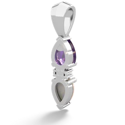 Amethyst Bowtie Drop 14K White Gold pendant P0865