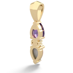 Amethyst Bowtie Drop 14K Yellow Gold pendant P0865