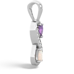 Amethyst Diamond Infinity 14K White Gold pendant P5390