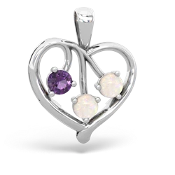 Amethyst Glowing Heart 14K White Gold pendant P2233