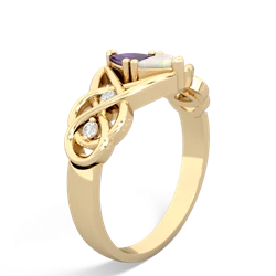 Amethyst Keepsake Celtic Knot 14K Yellow Gold ring R5300