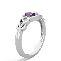 Amethyst Celtic Love Knot 14K White Gold ring R5420