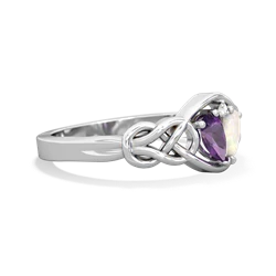 Amethyst Celtic Love Knot 14K White Gold ring R5420