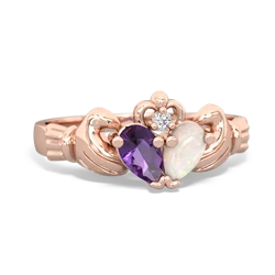 Amethyst 'Our Heart' Claddagh 14K Rose Gold ring R2388