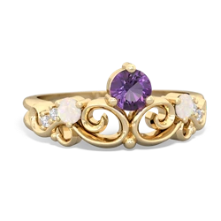 Amethyst Crown Keepsake 14K Yellow Gold ring R5740