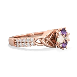 Amethyst Celtic Knot Cluster Engagement 14K Rose Gold ring R26443RD