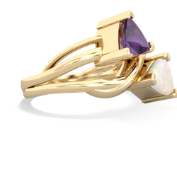 Amethyst Split Band Swirl 14K Yellow Gold ring R2341