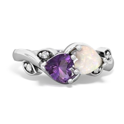 Amethyst Floral Elegance 14K White Gold ring R5790