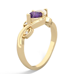 Amethyst Floral Elegance 14K Yellow Gold ring R5790