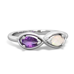 Amethyst Infinity 14K White Gold ring R5050